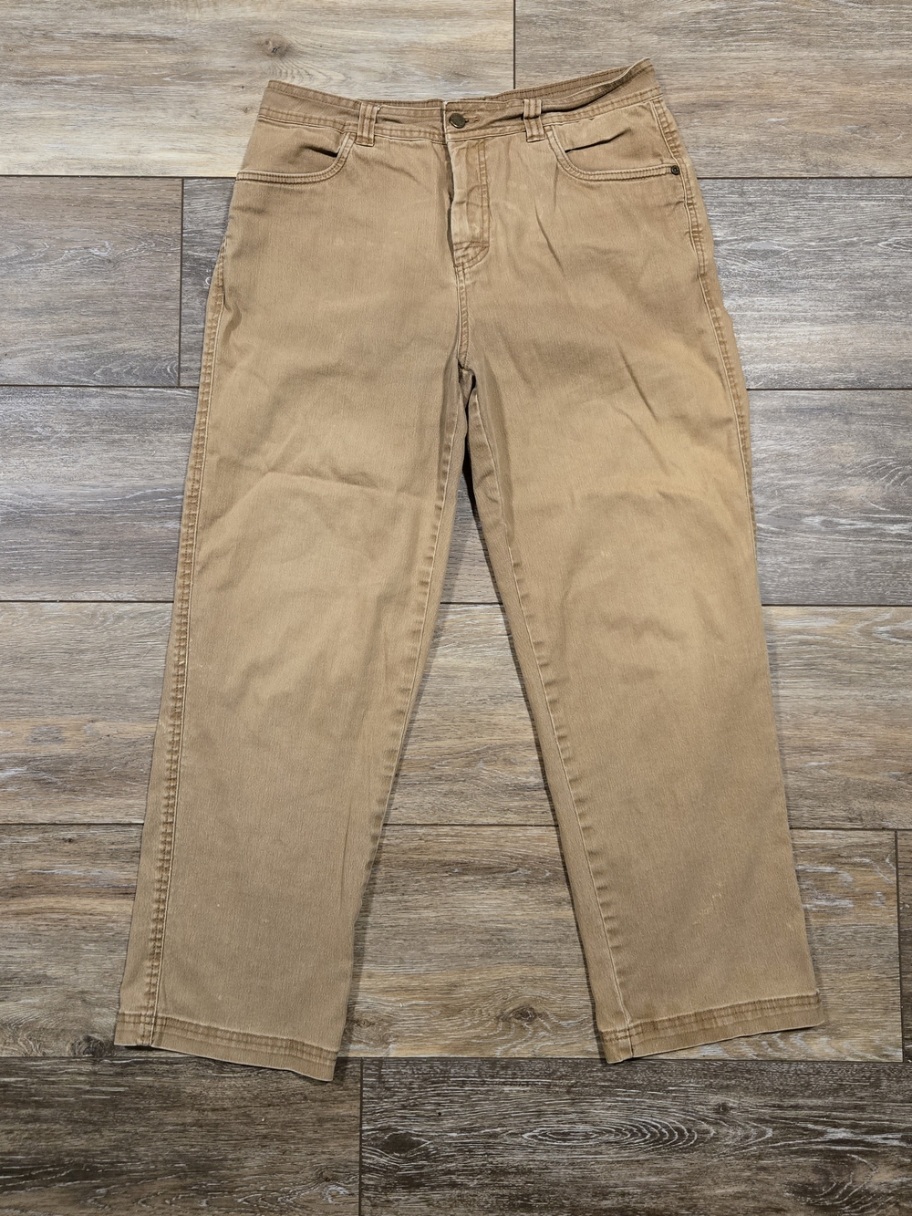 VTG Woolrich Khaki Utility Pants 30x27 Womens Petite Cargo Contrast Stitch Gorp